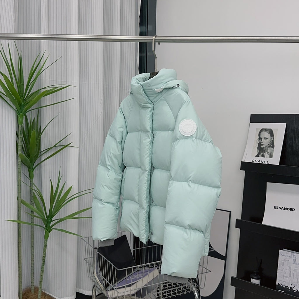Moncler Short Puffer Down Jacket Mint Green Hooded