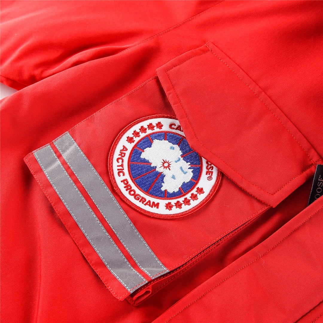 Canada Goose Snow Mantra Parka Down Coat Red Fur Hood