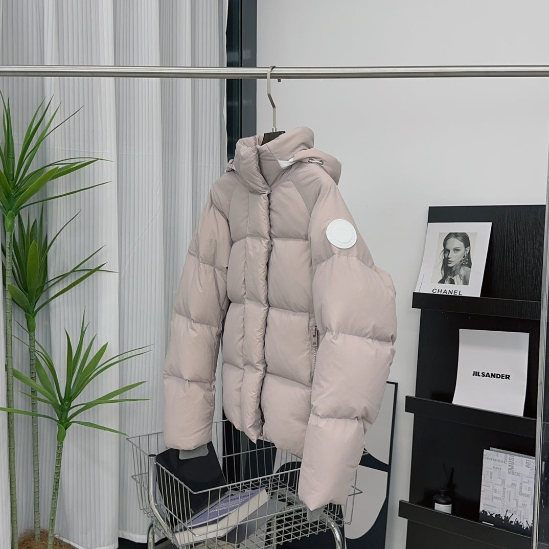 Moncler Short Puffer Down Jacket Nude Pink Hooded