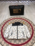 The North Face Nuptse Bear Allover Print Down Jacket White Black