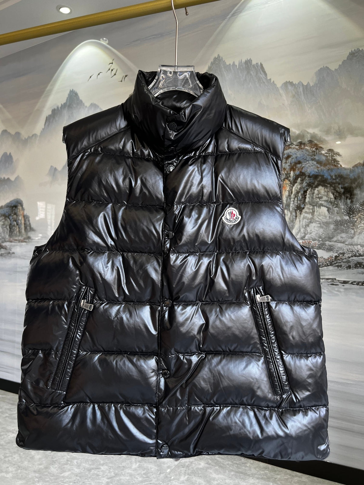 Moncler Black Tib Quilted Down Vest