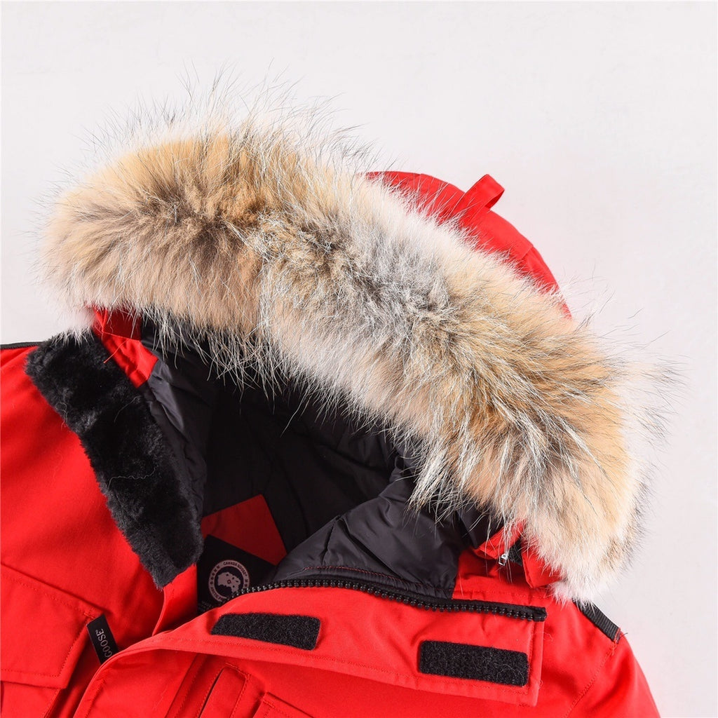 Canada Goose Snow Mantra Parka Down Coat Red Fur Hood