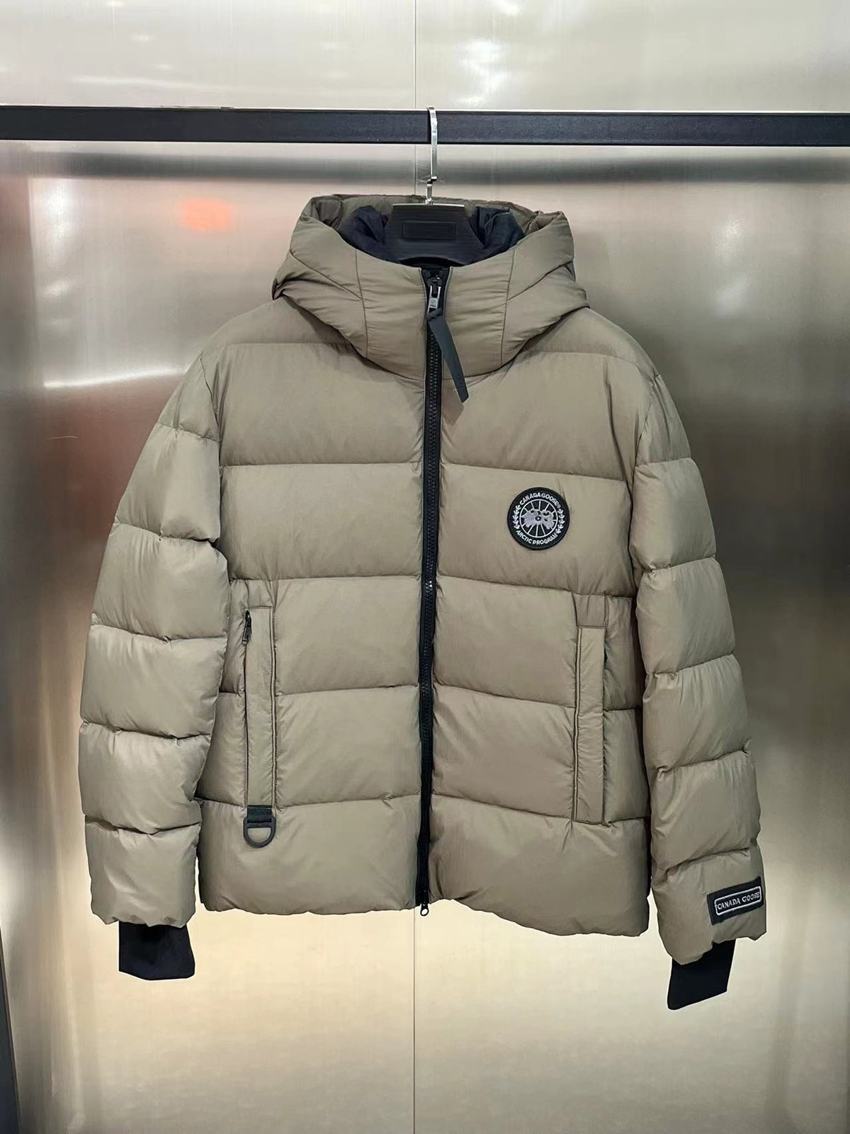 Canada Goose Crofton Down Hoody Khaki Tan Hooded Jacket