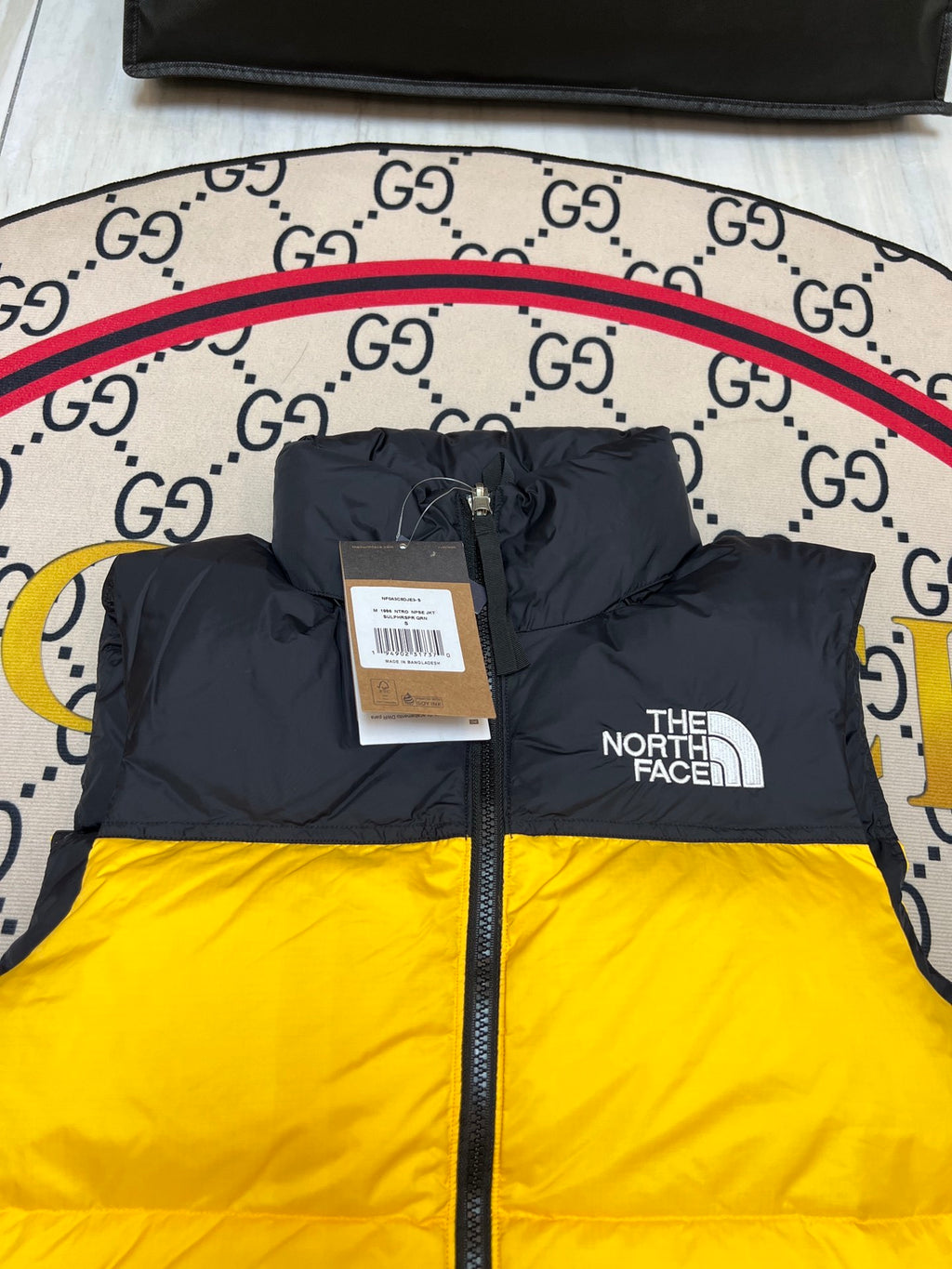 The North Face Yellow/Black 1996 Retro Nuptse Down Vest