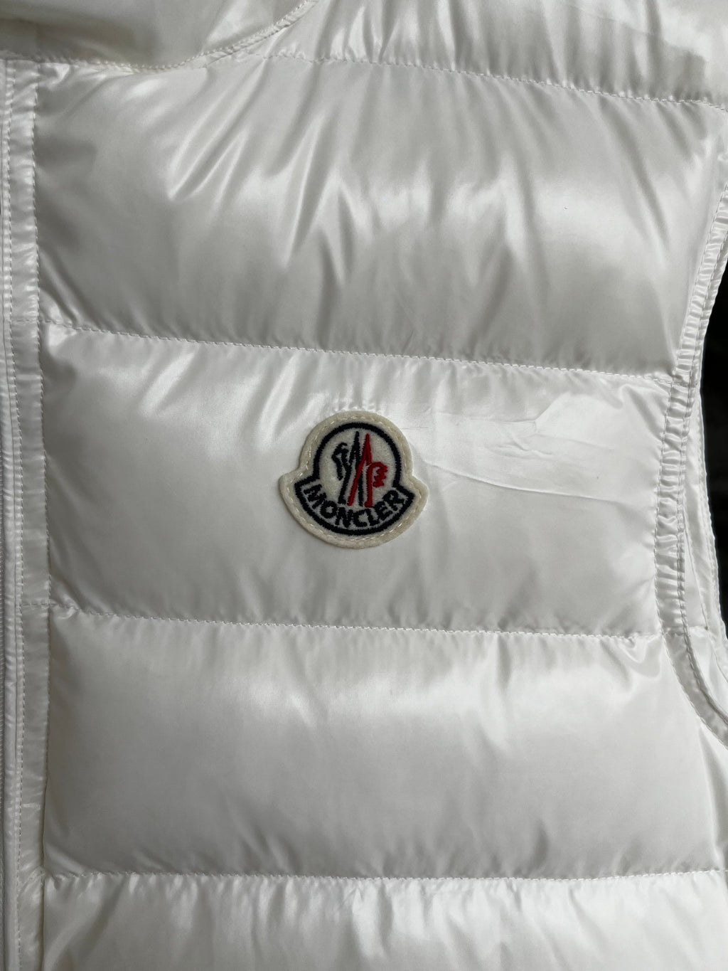 Moncler White Gui Quilted Down Vest