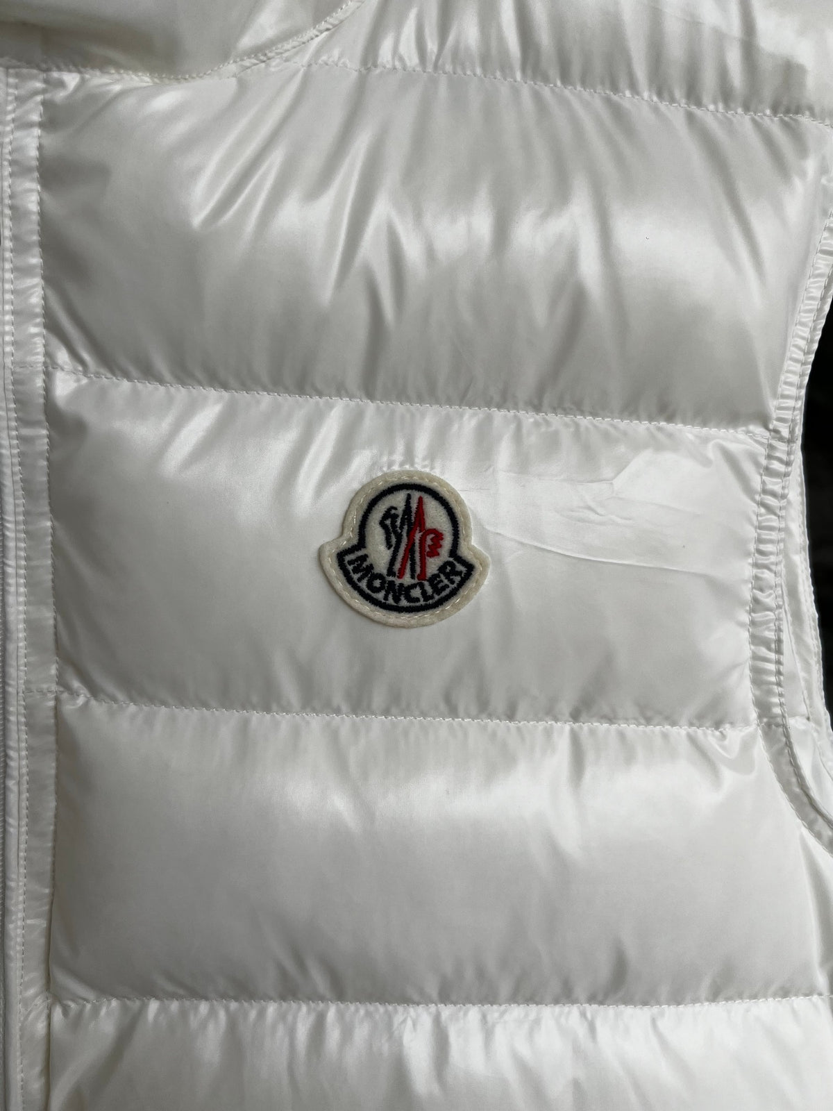 Moncler White Gui Quilted Down Vest