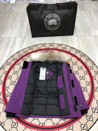 Canada Goose Expedition Parka Down Coat Purple Fur Hood