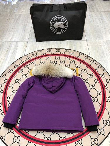 Canada Goose Expedition Parka Down Coat Purple Fur Hood