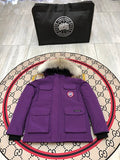 Canada Goose Expedition Parka Down Coat Purple Fur Hood