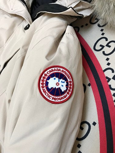 Canada Goose Rossclair Parka Down Coat Cream White Fur Hood