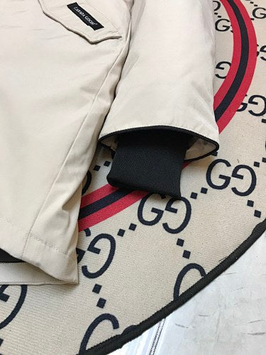 Canada Goose Rossclair Parka Down Coat Cream White Fur Hood