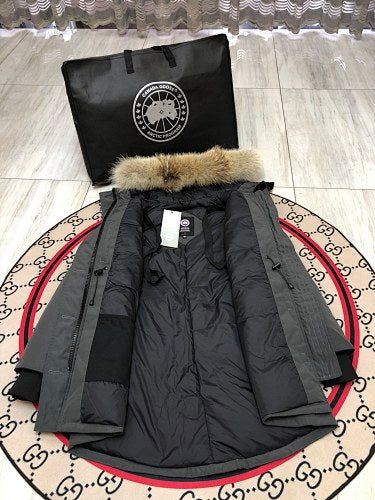Canada Goose Rossclair Parka Down Coat Grey Fur Hood
