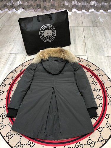 Canada Goose Rossclair Parka Down Coat Grey Fur Hood