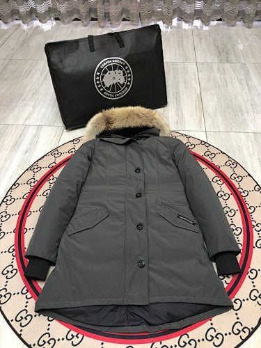 Canada Goose Rossclair Parka Down Coat Grey Fur Hood
