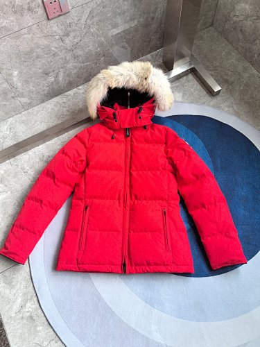 Canada Goose Wyndham Parka Down Jacket Red Fur Hood