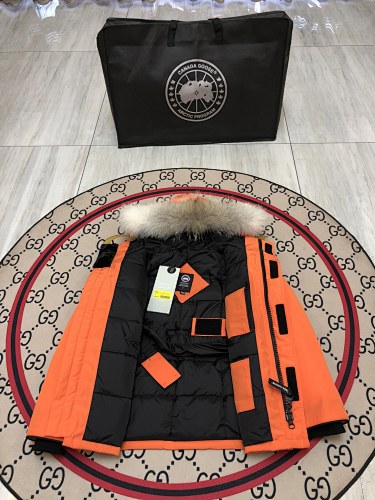 Canada Goose Expedition Parka Down Coat Orange Fur Hood
