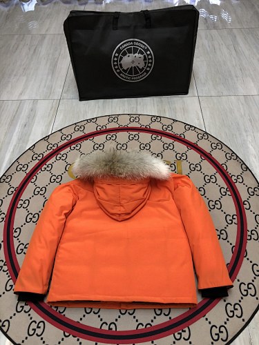 Canada Goose Expedition Parka Down Coat Orange Fur Hood