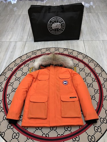 Canada Goose Expedition Parka Down Coat Orange Fur Hood