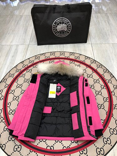 Canada Goose Expedition Parka Down Coat Hot Pink Fur Hood