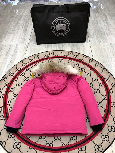Canada Goose Expedition Parka Down Coat Hot Pink Fur Hood
