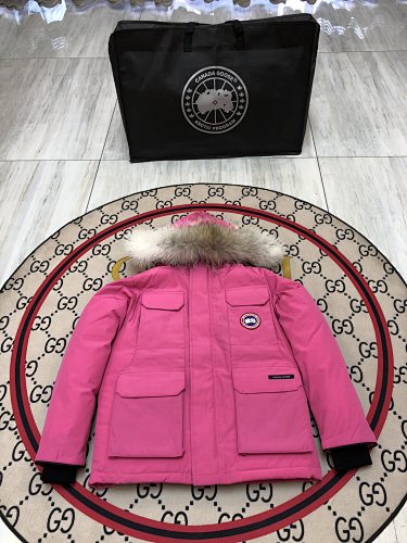 Canada Goose Expedition Parka Down Coat Hot Pink Fur Hood