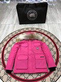 Canada Goose Expedition Parka Down Coat Hot Pink Fur Hood