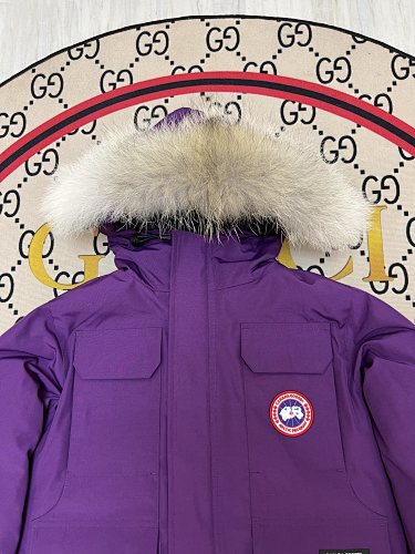 Canada Goose Expedition Parka Down Coat Purple Fur Hood