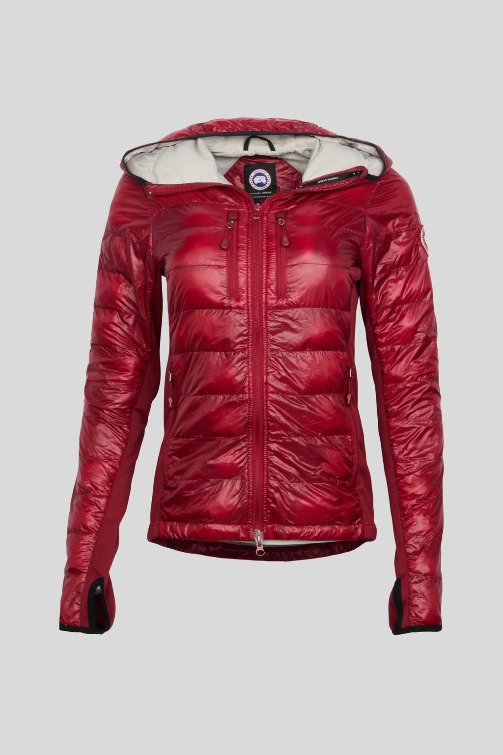 Canada Goose Crimson Red Hybridge Lite Hooded Down Jacket (Women's)